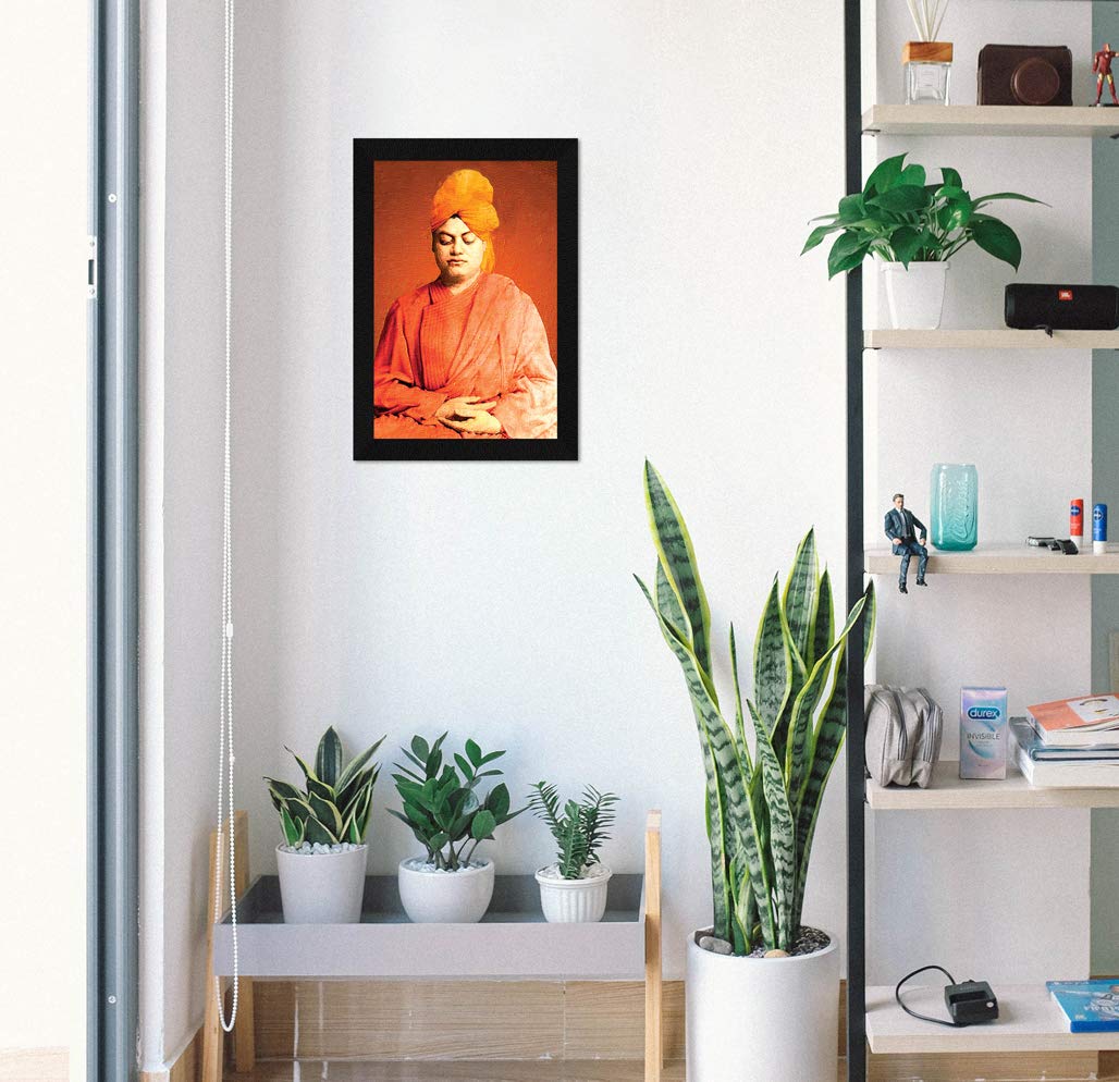 Artx Swami Vivekananda Power Framed, Wall Art Painting 12.5 X 18.5 Inch Picture In Synthetic Wood Frame Multicolor